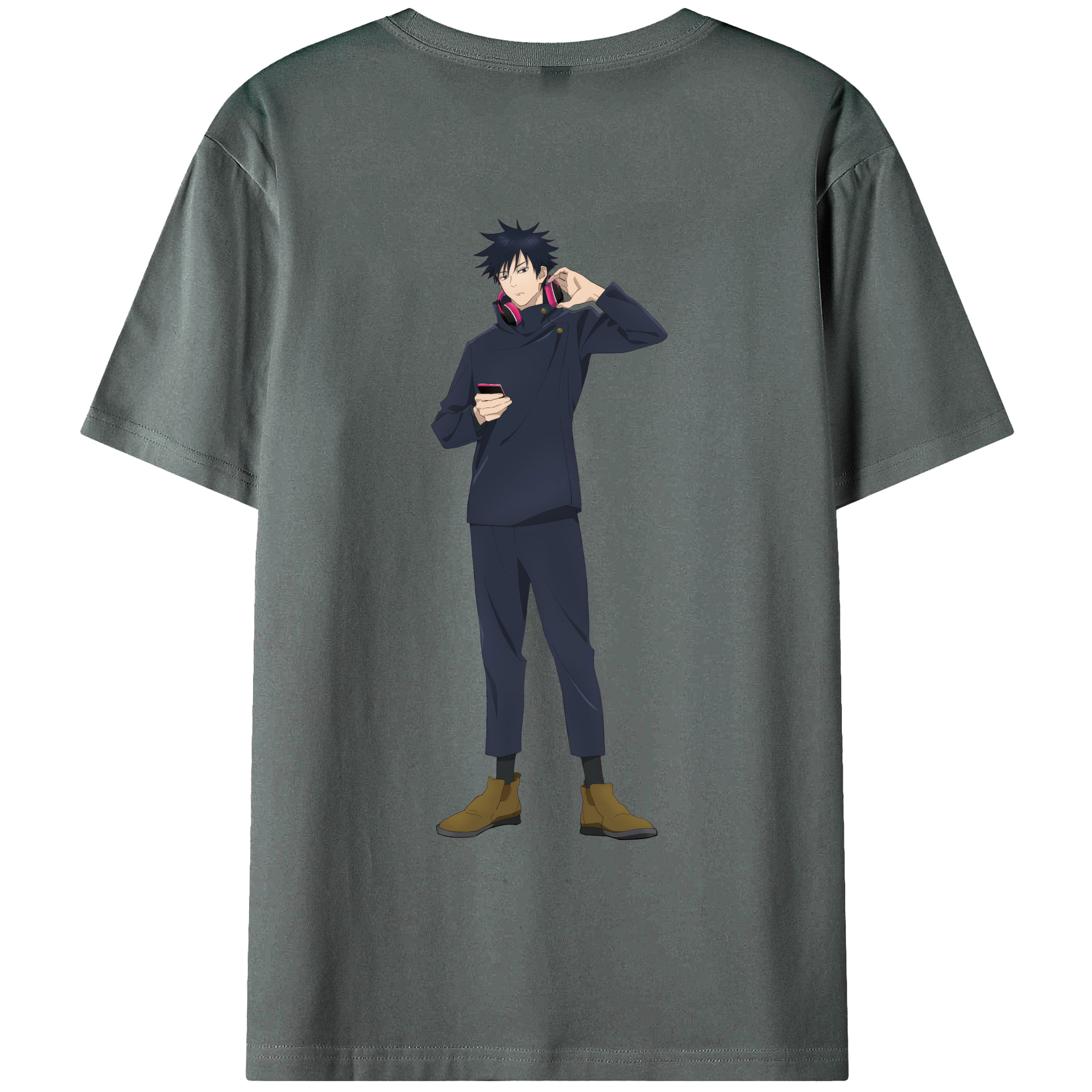 （画像用） 呪術廻戦 Jujutsu Kaisen 綿100％ メンズ半袖Tシャツ（バックプリント） 通気性
